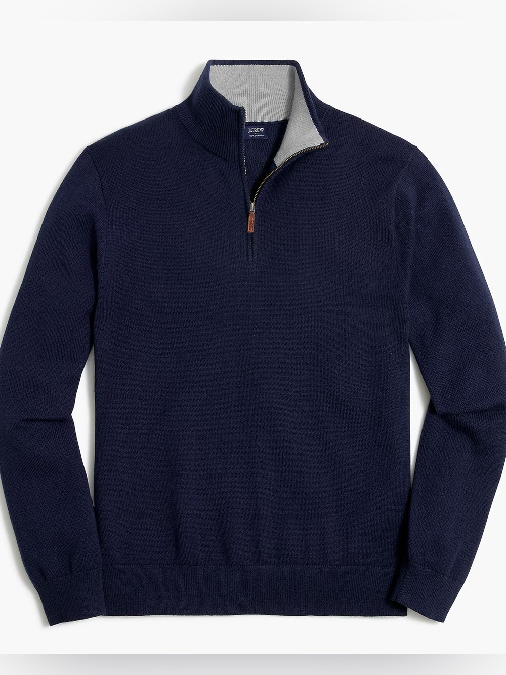 J. CREW FACTORY Cotton quarter-zip sweater in Navy Size L NWT $110 BF091